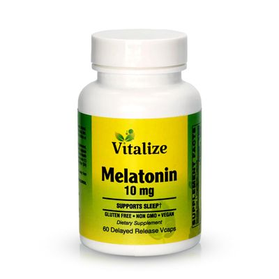 Vitalize Sleep Support: 10mg Melatonin Vitamin B6 Enhanced Formula Fast Absorption Deep Sleep Immune Boost Vegan, Gluten-Free, Non-GMO (60 Count)
