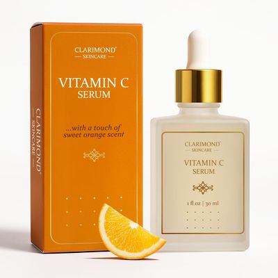 CLARIMOND Vitamin C Multi-Peptides Serum for Face - 20 Vitamin C enriched with Niacinamide Hyaluronic Acid for Hydration Glow, Dark Spot Remover Brightening Serum with Chamomile Witch Hazel