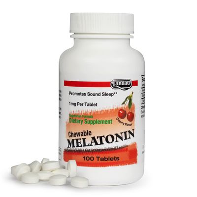 Landau 1mg Chewable Melatonin - Easy-to-Take Natural Sleep Aid for Men Women - Our Melatonin is Kosher Made in The USA - 100 Tablets, Natural Cherry Flavor