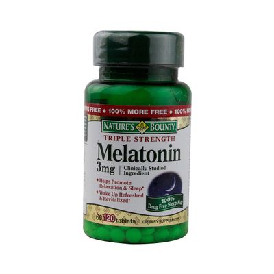 Nature&#39;s Bounty Melatonin 3 mg Tablets 120 Tablets (Packs of 4)
