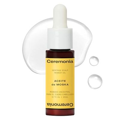 Ceremonia Aceite de Moska Hair Oil Heritage Scalp Remedy Serum Nourishing and Balancing Pre-Shampoo Treatment, 0.7 Fl. Oz. 20 Ml.