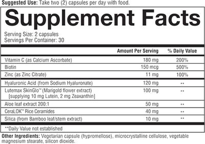 Youtheory Hyaluronic Plus - Hyaluronic Acid Supplement with Ceramides, Vitamin C, Biotin More - Supports Healthy Skin - 60 Vegetarian Capsules