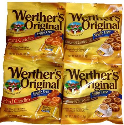 Werther&#39;s Original Sugar-Free Candies Bundle - 4 Items: Hard Candies and Caramel Coffee Hard Candies