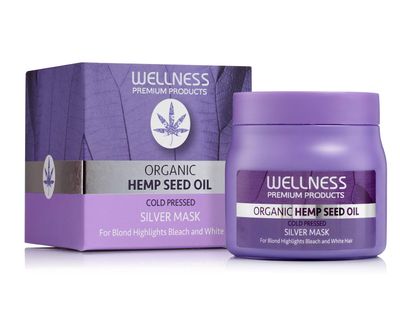 Wellness Premium Products Organic Hemp Seed Oil Hair Mask for Damaged Blond Hair - 500ml16.9oz - Repairs Extreme Chemical and UV Damage, Hydrates Hair, Color Safe with Anti-Breakage Benefits