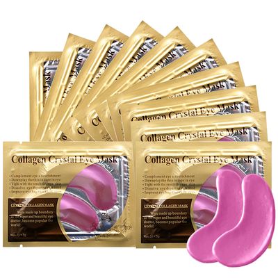 Reengull Pink Collagen Eye Mask, 30 Pairs Crystal Gold Under Eye Patches For Puffy Eyes and Dark Circles - Look Less Tired and Reduce Wrinkles and Fine Lines (Pink)