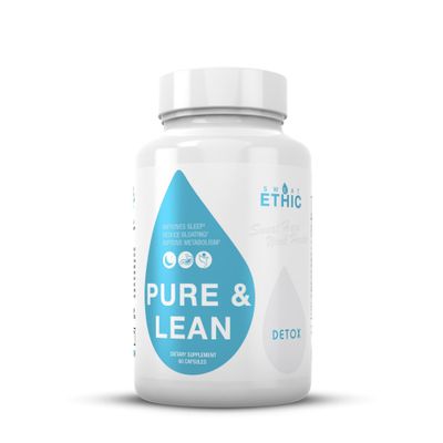 Sweat Ethic Pure Lean Detox, Natural Nighttime Support with GABA, 5 HTP, Melatonin, Probiotics Herbal Extracts, Supports Evening Routine and Digestion, Dietary Supplement for Men Women, 60 Count