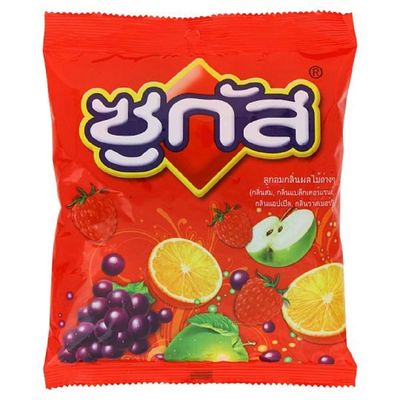 Sugus Candy, Orange Flavor, Black Currant Flavor, Apple Flavor, Raspberry Flavor Candy 95g