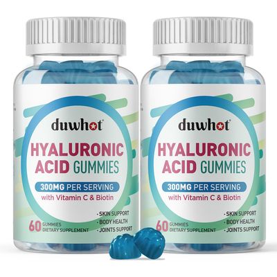 duwhot Hyaluronic Acid Gummies, Hyaluronic Acid Supplements Gummies, Hyaluronic Acid with Vitamin C Biotin 5000mcg for Hair Skin Nails Gummies, 120 Chews