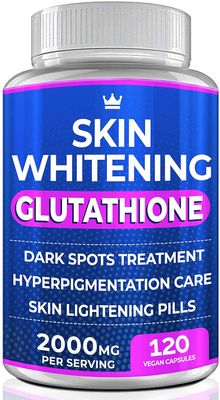 Glutathione Whitening Pills - 120 Capsules 2000mg Glutathione - Effective Skin Lightening Supplement - Dark Spots, Melasma Acne Scar Remover, Hyperpigmentation Treatment - Anti-Aging Antioxidant