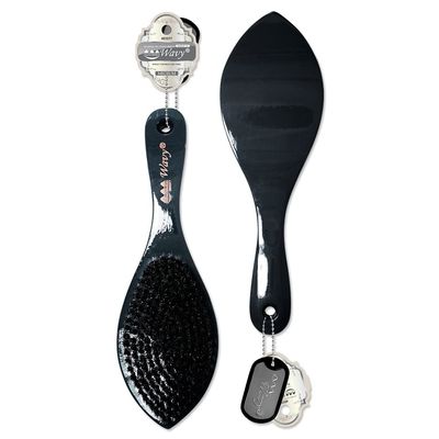 Beauty Town 5050 Boar Nylon Medium Bristle Texture Wave Brush - Curved Hairbrush for Styling Waves -Suitable for Men Women Teens and ALL HAIR TEXTURES (9.25&quot;x2.75&quot; inches) (Charcoal Gray)
