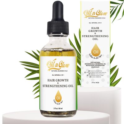 9 in 1 Natural Hair Growth Serum Strengthening Oil - Rosemary Oil for Hair growth, Castor, Jojoba Coconut Grape Seed - Peppermint Leaf for Split Ends for Scaple 2 FL