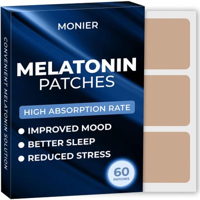 MONIER Melatonin Sleep Patches for Adults Extra Strength Easy-to-Apply Sleep Patch with Valerian Relax Wake Up Refreshed Long-Lasting Night Comfort for Men Women 60 Patches