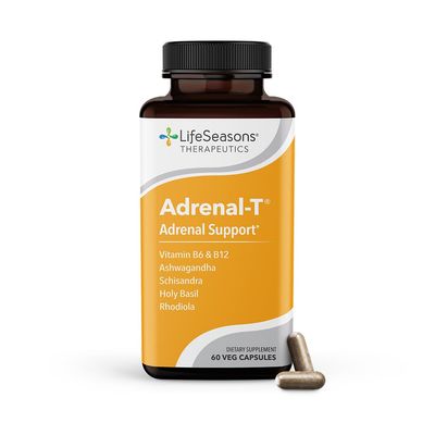 LifeSeasons Adrenal-T - Adrenal Fatigue Support Supplement - Helps Lower Cortisol - Avoid Burnout - Aids Stress Management - Energizing - with Ashwagandha Adaptogens - 60 Capsules