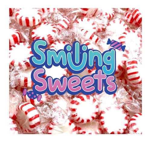 Smiling Sweets Peppermint Star Light hard Candy, 2 lbs of Delicious Peppermint Candy, Fat Free, Made with Pure Peppermint Oil, Perfect for Sharing