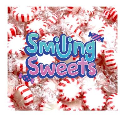 Smiling Sweets Peppermint Star Light hard Candy, 2 lbs of Delicious Peppermint Candy, Fat Free, Made with Pure Peppermint Oil, Perfect for Sharing