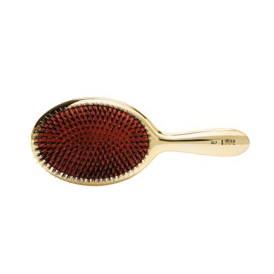 Ibiza Hair Extra Large Oval Boar Brush (GL7 - Gold Metallic) BoarNylon Bristles Stimulate Scalp Distribute Sebum for Natural Shine Ideal for Straight Styles, Updos Roller Sets