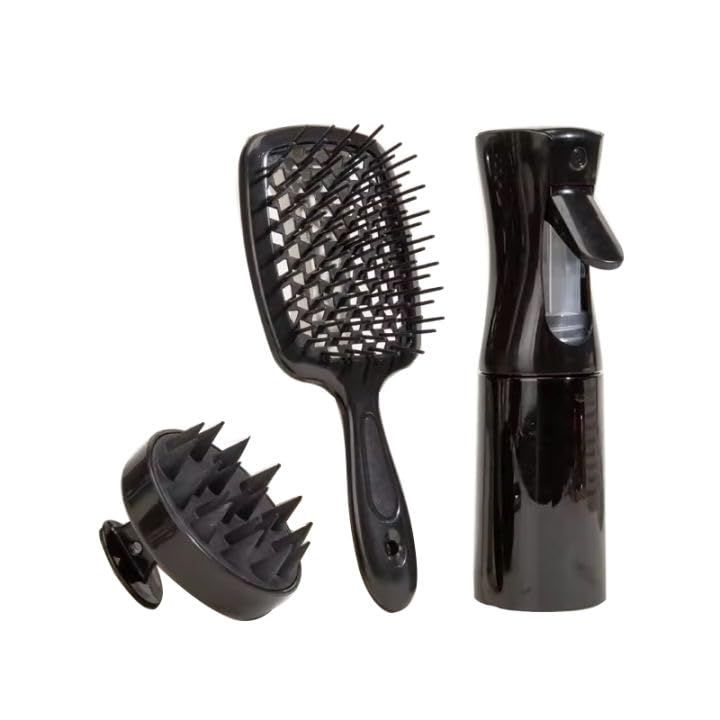Hair Care Set: Detangling Brush, Scalp Massager, Spray Bottle Treatment Accessories