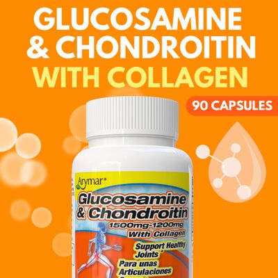 ARYMAR Glucosamine Chondroitin with Collagen, Supports Joint Health (90 CapsulesPack of 1)