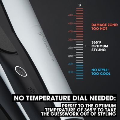 ghd Platinum Styler 1" Flat Iron Hair Straightener, Professional Ceramic Hair Styling Tool for Stronger Hair, More Shine, More Color Protection White