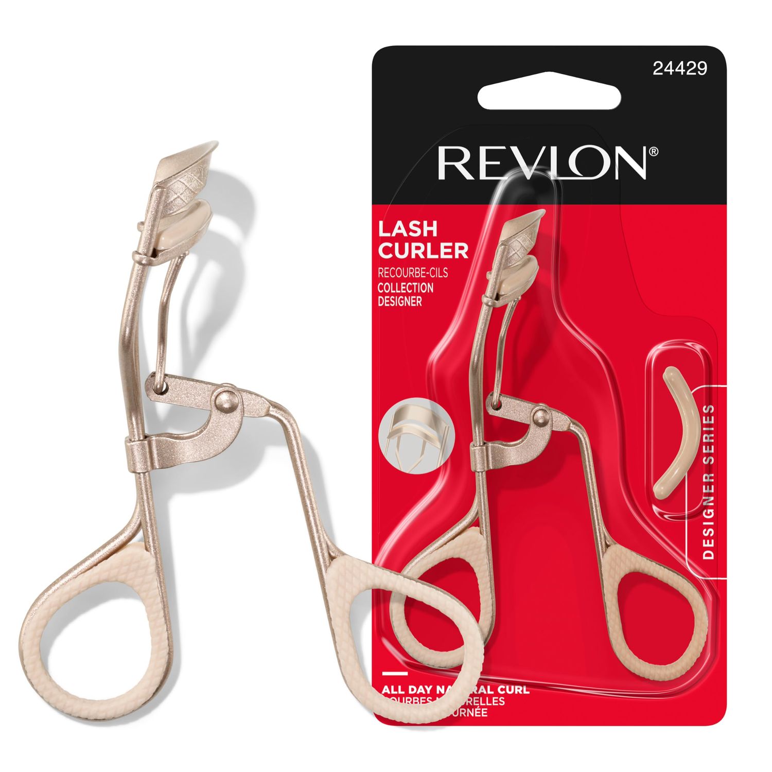 Revlon Designer Series Lash Curler, Valentine&#39;s Day Makeup Gifts for Women, Eyelash Lift for an Eye Opening Look, Non-Slip Finger Grips, Easy to Use, 1 Count