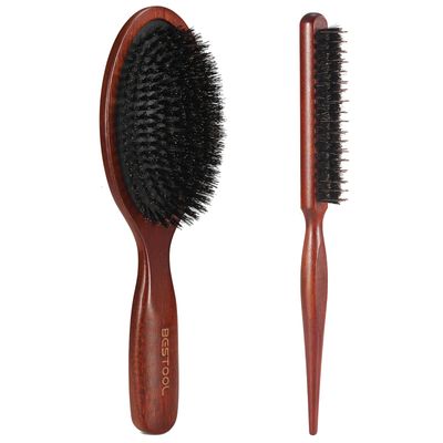 BESTOOL Hair Brush, 100 Pure Boar Bristle Hair Brush for Women Men Children, Natural Bristles for Thin and Fine Hair, Slick Back Hair Brush, Restore Shine and Texture