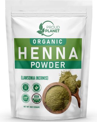 Organic Henna Powder For Hair Dye Lawsonia Inermis Mehndi Powder Natural Raw USDA Certified by Proud Planet (8oz 226g)