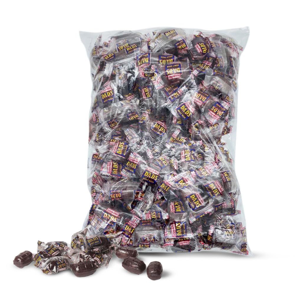 Dad&#39;s Root Beer Barrel Hard Candy - 2 lbs Bulk Individually Wrapped Root Beer Candy Barrels - Classic Flavor Root Beer Candy - For Parties, Holidays, and Everyday Snacking