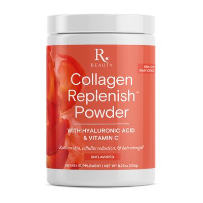 Reserveage Nutrition Collagen Replenish Powder with Hyaluronic Acid Vitamin C - No-Taste Collagen for Radiant Skin Care, Hair Growth Cellulite Reduction - Mixes Easily - 8.25 oz