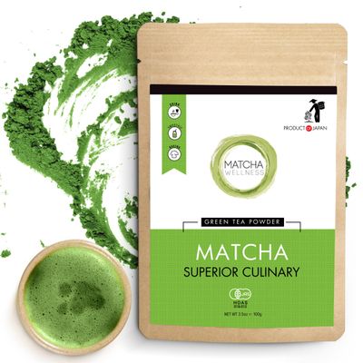 eco heed Superior Culinary Grade Matcha Powder - 3.5oz Authentic Japanese from Uji - Matcha Powder Organic Green Tea - Stone Ground No Additives - Organic Matcha with No Gluten No Sugar