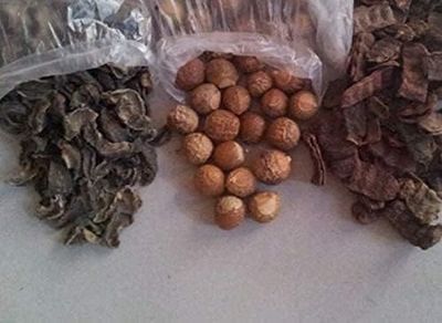 OnMexa 100 Natural Healing Herbs - Whole Dried Amla, Reetha and Shikakai Raw Form for Hair Cleansing Conditioning Natural Hair Care Growth (100 Gm)
