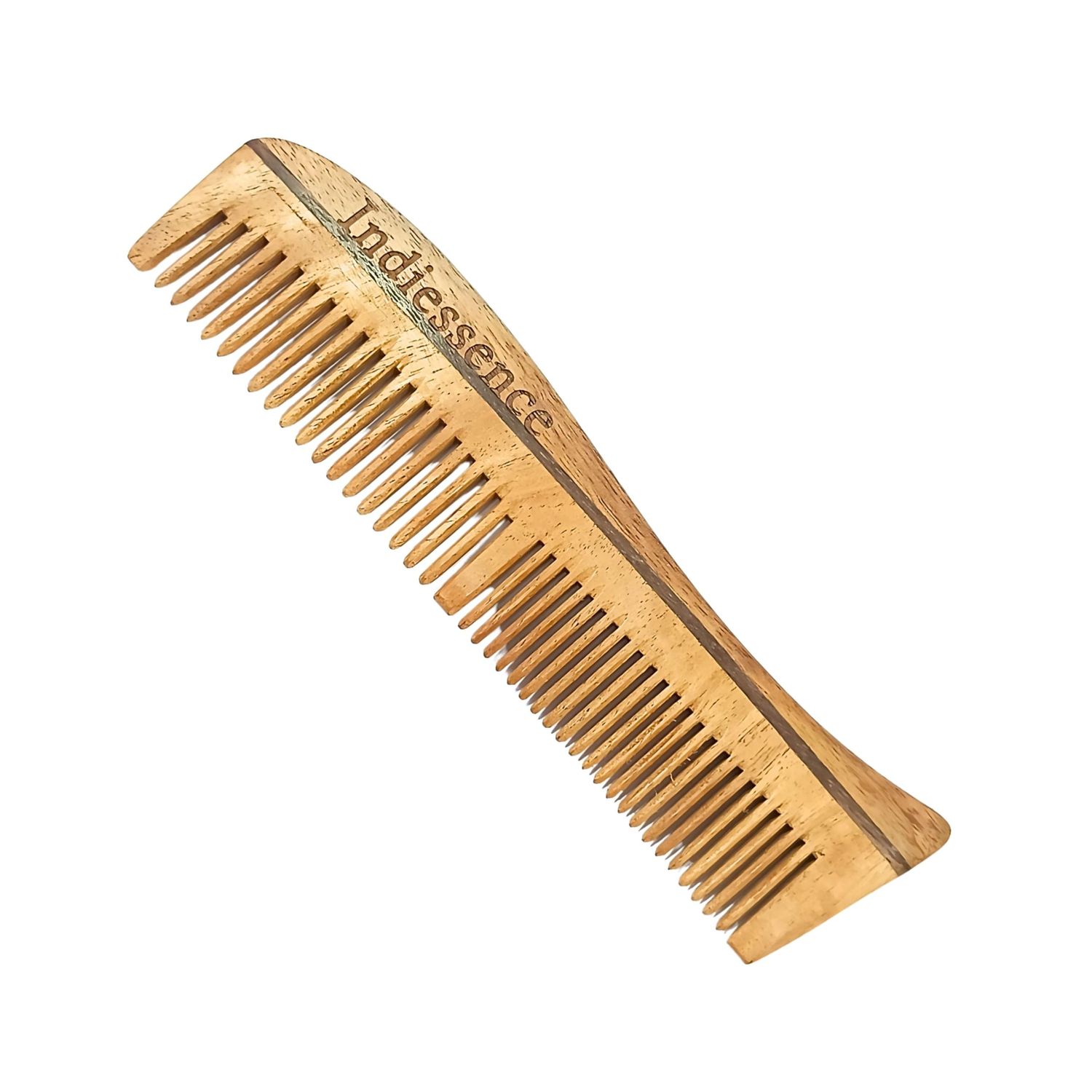 Indiessence Handmade Bamboo Wooden Combs Big Size Wood Comb - Bamboo Comb For Men Women Hair Growth - Anti Dandruff, Detangling Hair Fall Control Kanghi-Wide Tooth..
