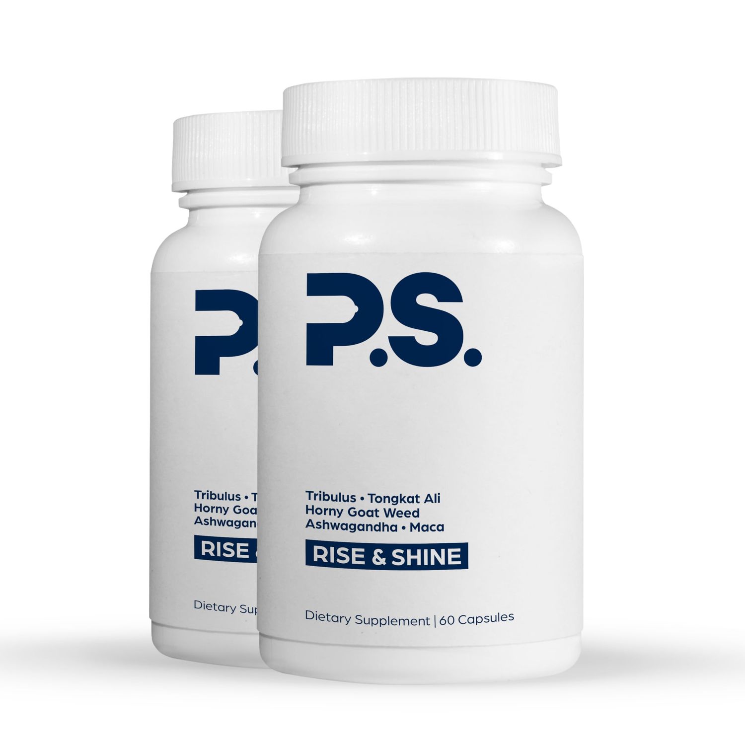 PS Rise Shine Premium Horny Goat Weed Supplement with Tribulus, Fenugreek, Maca, Ashwagandha, and Tongkat Ali - Supports Energy and Boosts Testosterone (120 Capsules)