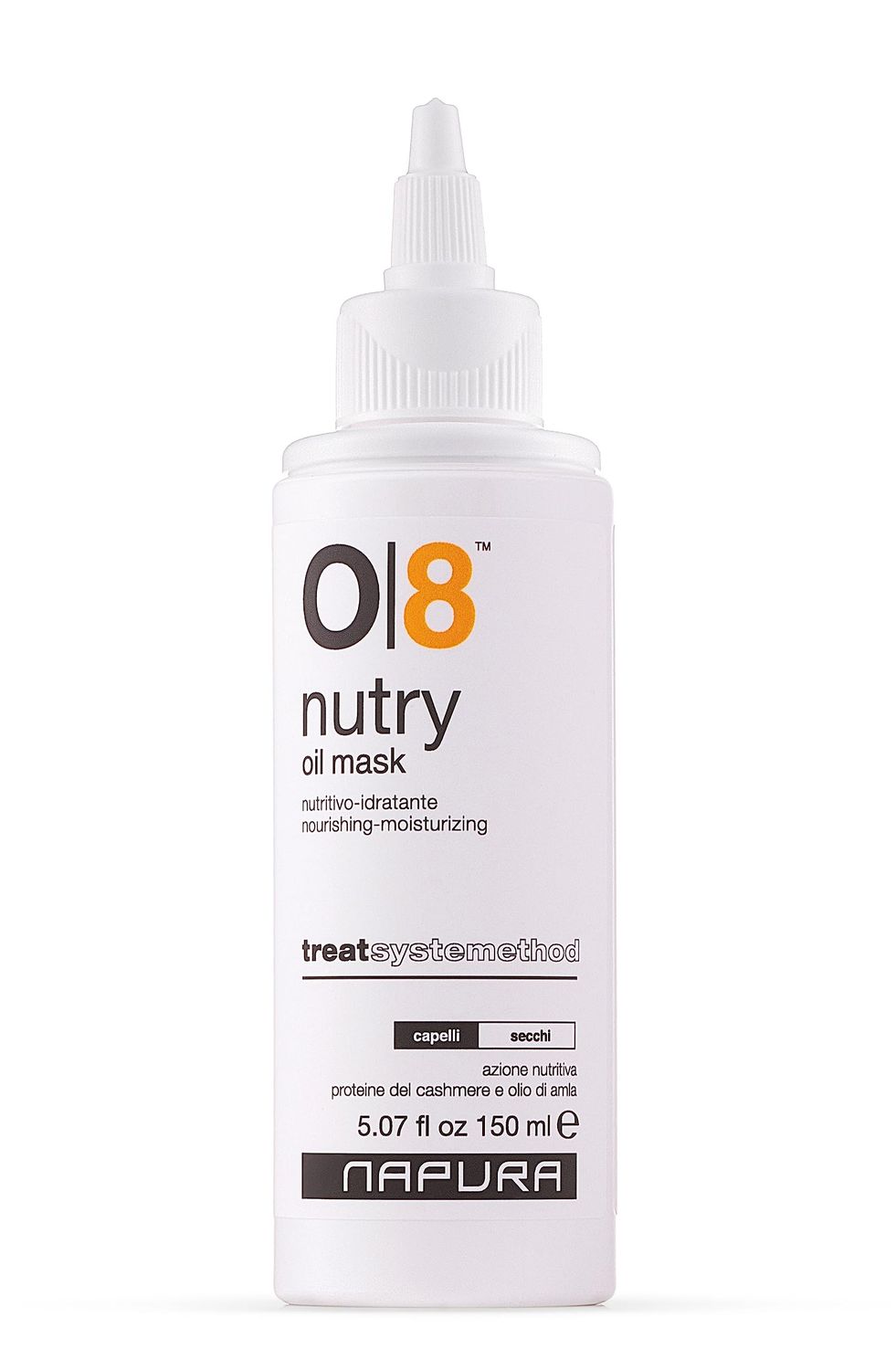 NAPURA O8 Intense Moisture Hair Oil Treatment Mask for Dry, Damaged Hair with Cashmere Proteins, Amla, Jojoba, Avocado Oil (5.07 fl oz) - Nourishes, Restores Elasticity Enhances Shine for Dull Hair