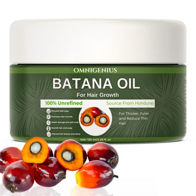 100 Raw Batana Oil for Hair Growth - Unrefined Batana Oil from Honduras - Effective Hair Treatment for Dry - Damaged Hair, Hair Loss Treatment for Men Women - Natural Cream for Healthy, Strong Hair