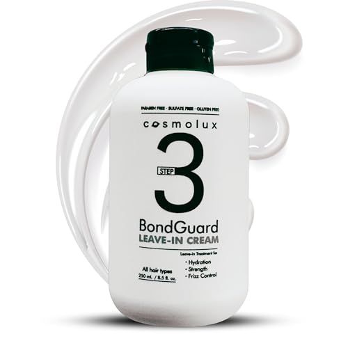 Cosmolux BondGuard Hair Volumizing Leave-in Cream Thinning, Hydrating and Thickening Hair Care - Repairs, Nourishes, Shine, Strengthens for Fine, Thin Clarifying Hair Growth - 8.5 fl oz (250 mL)