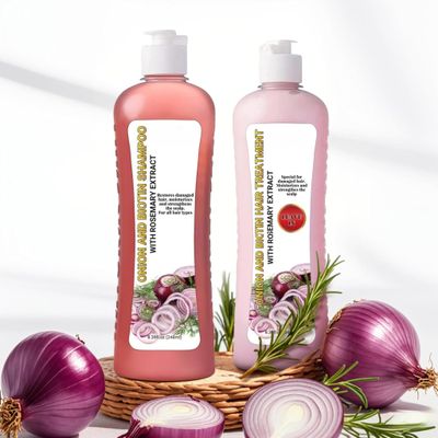 Onion Biotin Shampoo Treatment Set: Infused with Rosemary Extract, Revives Damaged Hair, Strengthens Scalp, for All Hair Types (onion shampoo set)