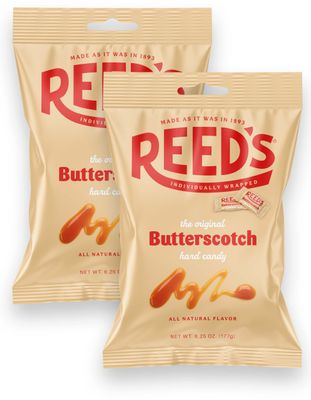 Reeds Butterscotch Candy, 6.25oz Bag (Pack of 2) Individually Wrapped Butterscotch Hard Candy, The Hampton Candy Company
