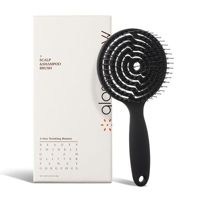 GLGL Premium Scalp Shampoo Brush for Curly Wet Detangle Hair. Round Pin Tip Type for Massaging Scalp Smooth. Made in Korea