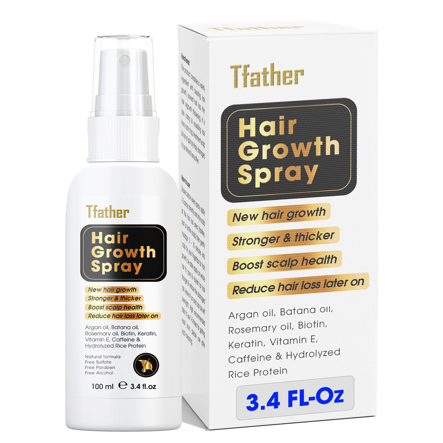 Natural Hair Growth Serum Spray for Women Men - Dry Scalp Serum for Hair Growth, Hair Loss Treatments, Reduce Hair Loss Later On