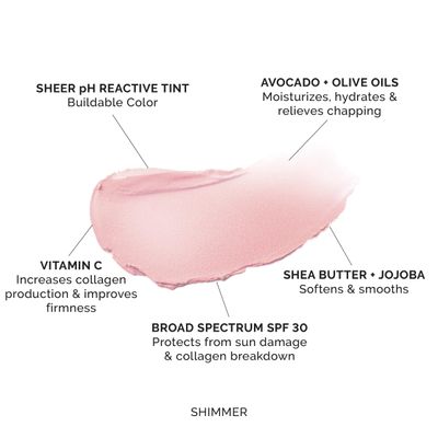 MDSolarSciences Hydrating Sheer Lip Balm SPF 30 Moisturizing Tinted Lip Care with Shea Butter, Avocado Olive Oils Broad-Spectrum 7 Buildable Shades Vegan Gluten-Free Shimmer (.15 Oz)