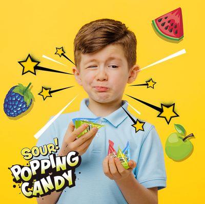 Warheads Sour Popping Candy - 40 Count Bag - Assorted Fruit Flavors
