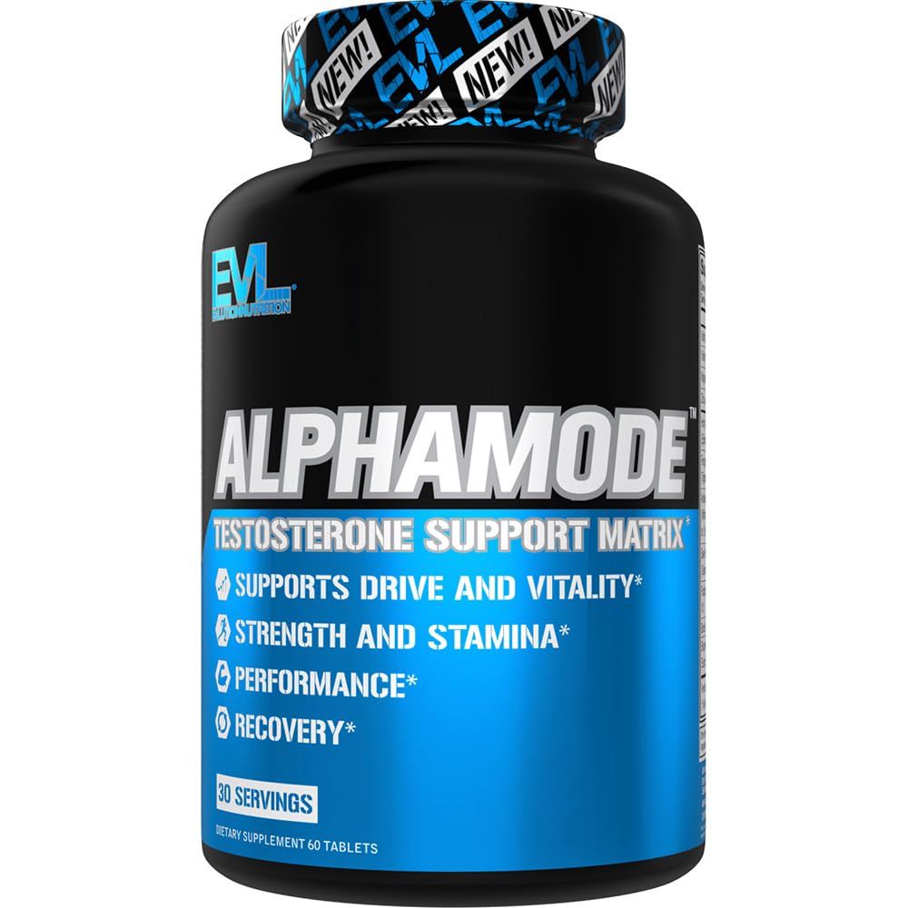 Evlution Nutrition Alphamode - Support Matrix for Men - Performance Recovery Supplement Strength Stamina Support - Vitamin D3 B6, Ashwagandha Root Horny Goat Weed Extract - 30 Servings