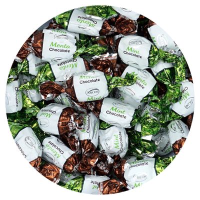 Chocolate Filled Mints, 5 Pound Bulk Candy (Approx. 375 pcs.), Chocolate Mint Candy, Chocolate Mints Individually Wrapped