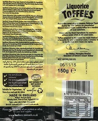 Walkers Nonsuch Licorice Toffees, 5.3 oz., Five bags