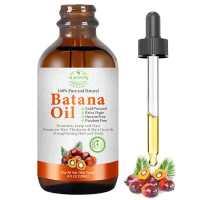 MMPANG Dr. Sebi Approved Batana Oil for Hair Growth Repair - 100 Organic Raw Cold Pressed Oil from Honduras, Clinically Proven to Reduce Hair Loss, Fights Frizz Split Ends, All Hair Types 4 fl oz