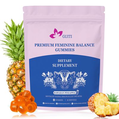 GUITI Premium Feminine Balance Gummies for Women, Pineapple Gummies for Women PH, Bacillus Coagulans Hawaiian Pineapple Flavored Gummies, Vaginal Probiotics, Vegan, Gluten-Free, 60 Gummies