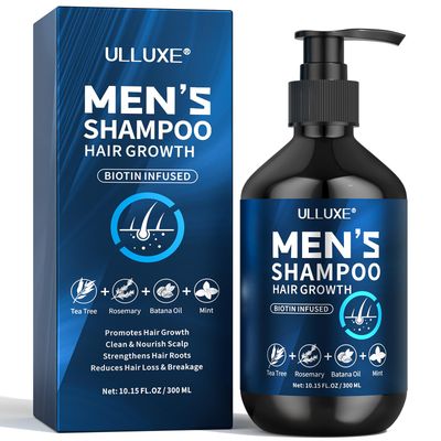 Hair Growth Shampoo for Men, 2-in-1 Biotin Thickening Shampoo Conditioner for Hair Loss and Thinning, Infused Rosemary Tea Tree Oil Batana Oil Mint, Sulfate Free Mens Hair Shampoo, 10.15 fl.oz