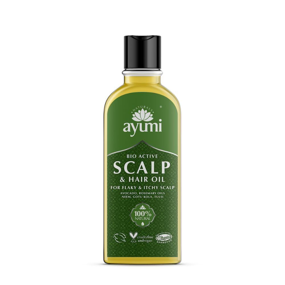 Ayumi Bio-Active Scalp Hair Oil Clinically Tested to Reduce Dandruff and Dry Flakes Soothes Itchy Scalp Pre Shampoo Treatment 5.1 Fl Oz