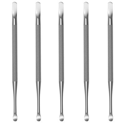Professional Cuticle Pusher and Spoon Nail Cleaner 5 Pack Dual Sided Stainless Steel Pusher and Nail Cleaner For Nail And Cuticle Care by Sterling Beauty Tools