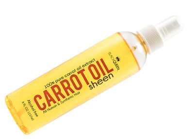 Black Queen Carrot Oil Sheen Spray - Vibrant Shine for 4C Hair, Locs, Braids, Twists - Lightweight, USA-Made, 8 oz
